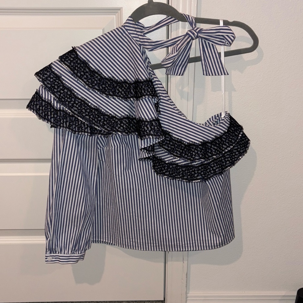 Veronica Beard Isla Ruffle One Shoulder